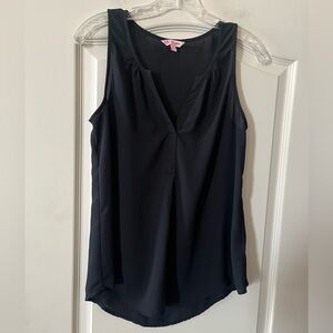 Candies Elegant Black Sleeveless V Neck Blouse Women’s Size Small